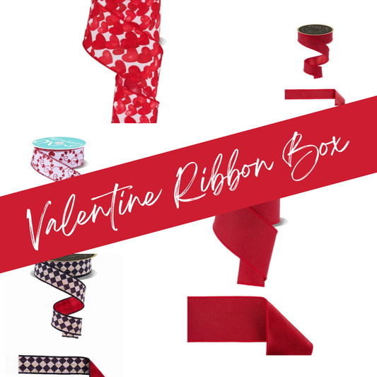 Valentine’s Designer Ribbon Box – Red, Black & Heart Motif Wired Ribbons (5 Rolls, 10 Yards Each) Craig Bachman