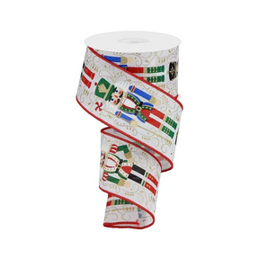 Nutcracker Christmas Ribbon | Wired Christmas Nutcracker Ribbon | 2.5" x 10yd-RGA134327 Craig Bachman