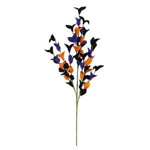 29" Halloween Foam EVA Leaf Bush – Orange, Purple, & Black Decorative Stem | TCT Crafts Spooky Décor -HH1219