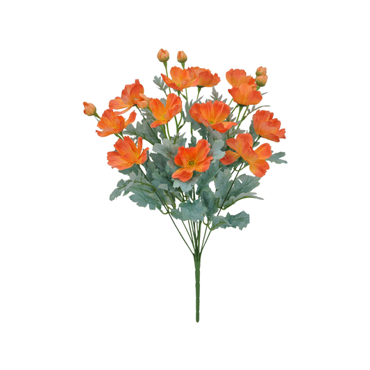 22" Artificial Orange Cosmos Bush – Faux Wildflowers for Wedding Bouquets, Centerpieces & Home Décor-84299-OR Golden Bell