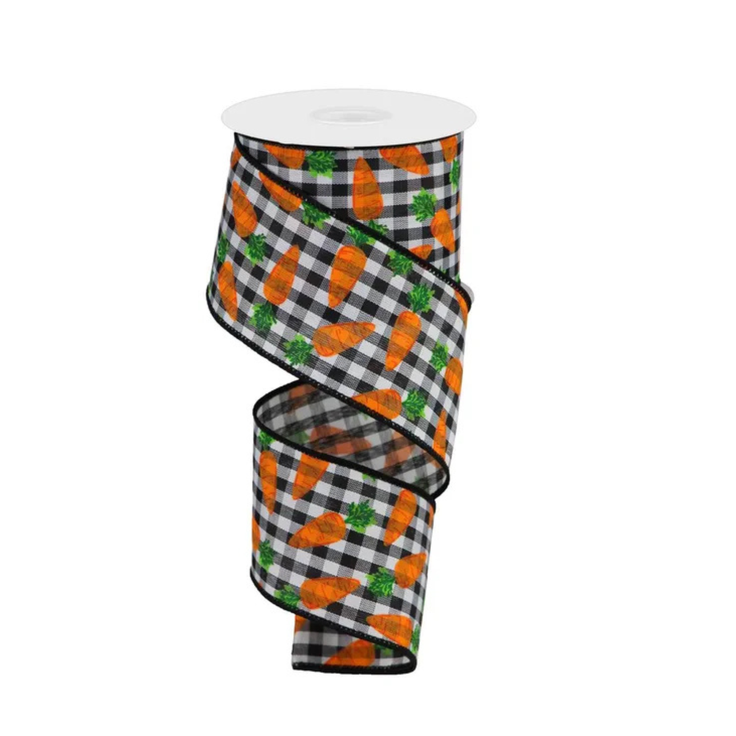 Carrots on Gingham Check Wired Easter Ribbon – 2.5"x10yd-RGA1591X6 Craig Bachman