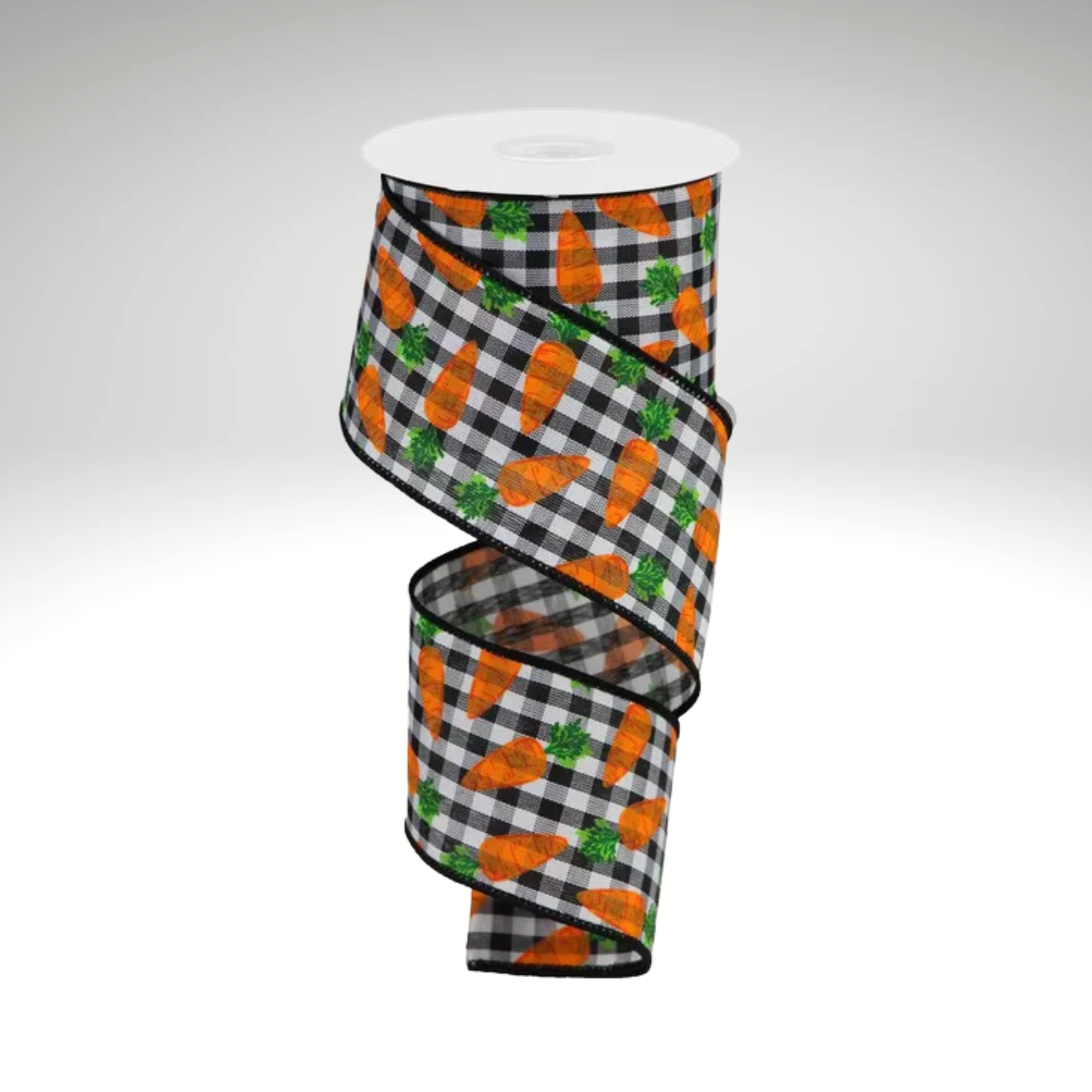Carrots on Gingham Check Wired Easter Ribbon – 2.5"x10yd-RGA1591X6 Craig Bachman