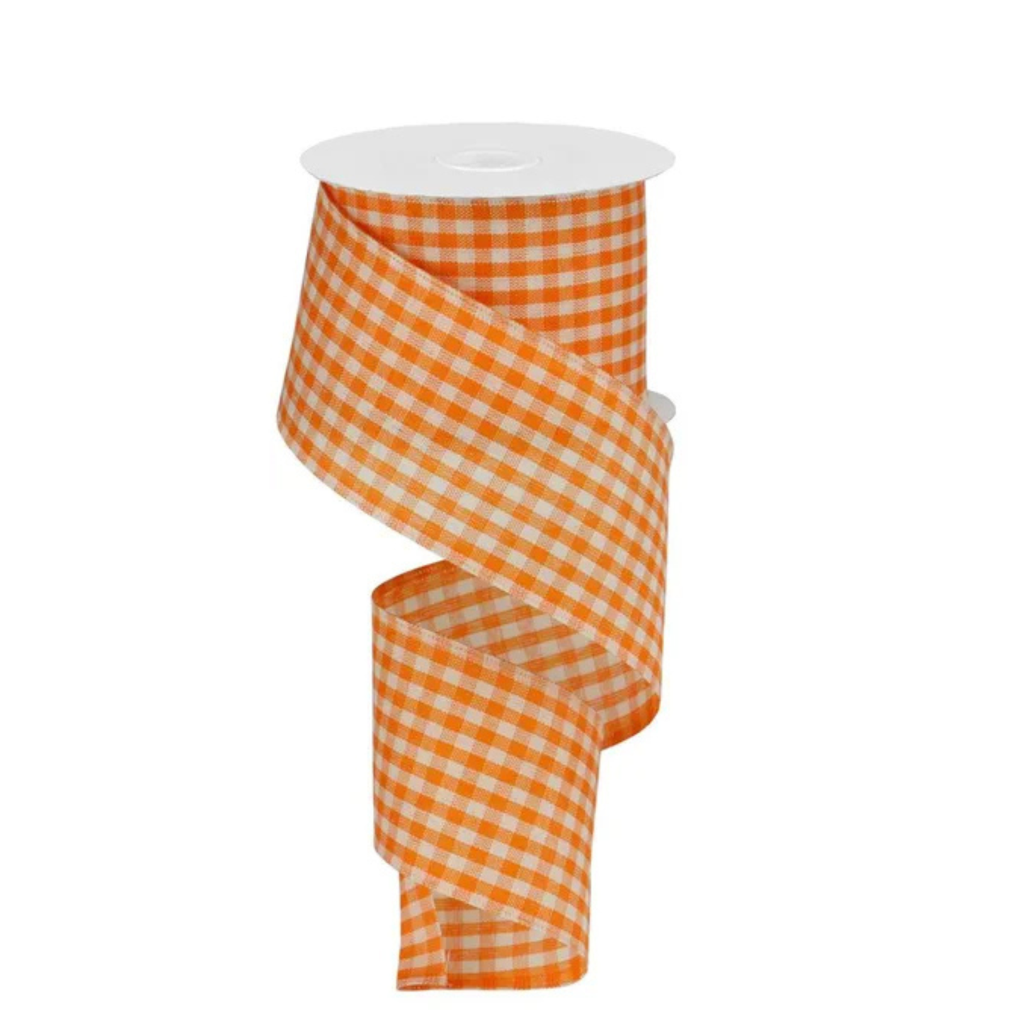Primitive Orange Ivory Gingham Wired Ribbon 2.5"x10yd-RG01321M1 Craig Bachman