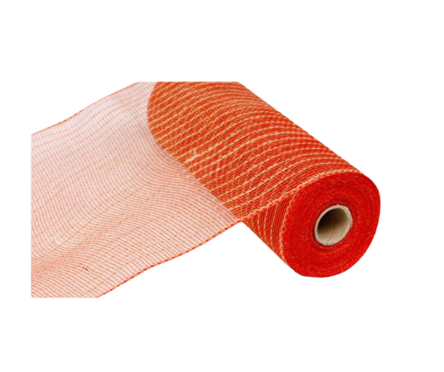 10.25" x 10yd Orange, Red, Natural Poly/Jute Mesh - Perfect for Fall Wreaths, Crafts, and Floral Arrangements- RY800533 Craig Bachman