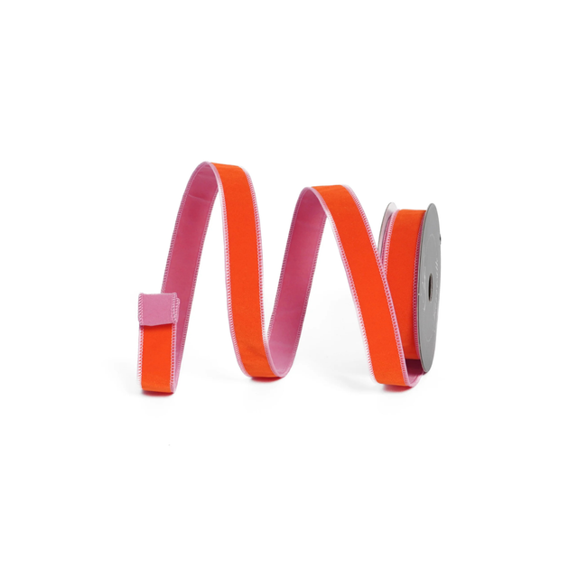 Farrisilk Orange Pink Wired Ribbon 1” x 10yd | Designer Ribbon-HR012-52 Farrisilk