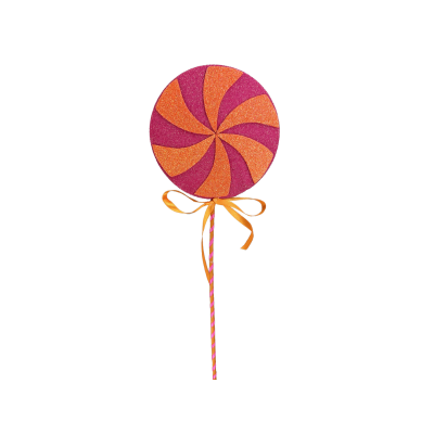 Whimsical Orange and Pink Lollipop Pick | 17