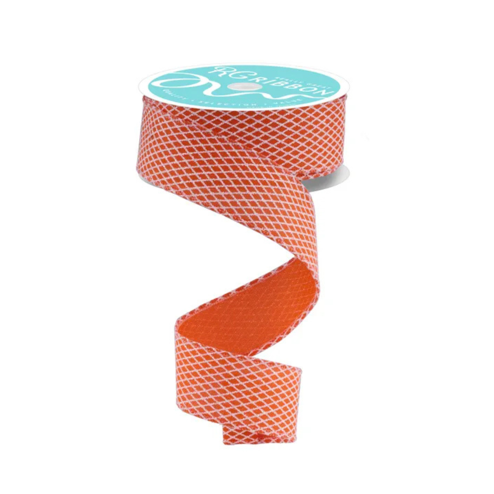 Orange White Harlequin Ribbon | 1.5x10yd Wired-RGF169520 Craig Bachman