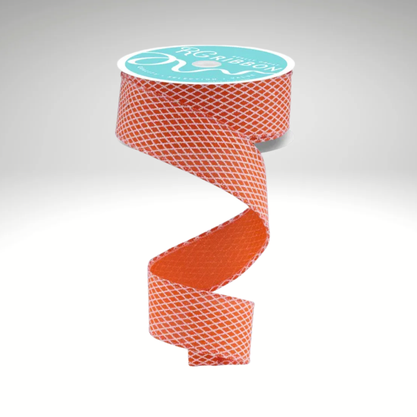 Orange White Harlequin Ribbon | 1.5x10yd Wired-RGF169520 Craig Bachman