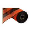 10.5"x10yd Faux Jute Wide Stripe Mesh - Orange/Black - Premium Wreath Supplies-RY8314F7 Craig Bachman