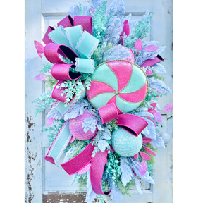 Pastel Lollipop Christmas Swag – Oversized Candyland Holiday Décor (40x26) TCT Crafts