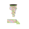 Pastel Spring Plaid Double-Sided Wired Ribbon 2.5"x10yd-LX1163RT Craig Bachman