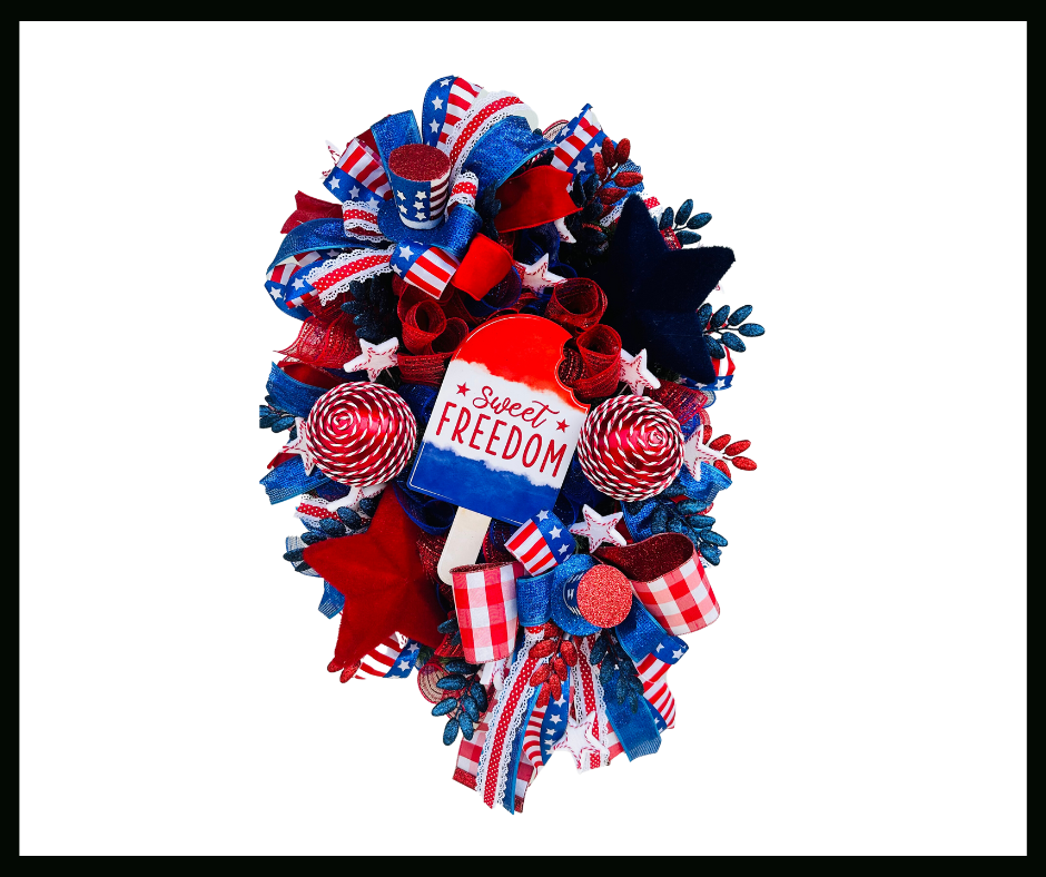 Large Patriotic Front Door Wreath-American Porch Decor-TCT1632 TCT Crafts