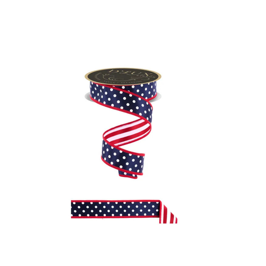 D'Lux Patriotic Double Sided Wired Ribbon 1.5 Inch-LX3064CW Craig Bachman