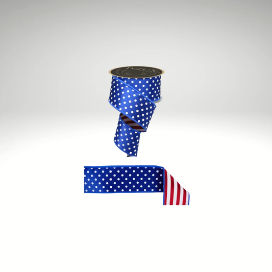 D'Lux Patriotic Double Sided Wired Ribbon 2.5 Inch-LX3065C9 Craig Bachman