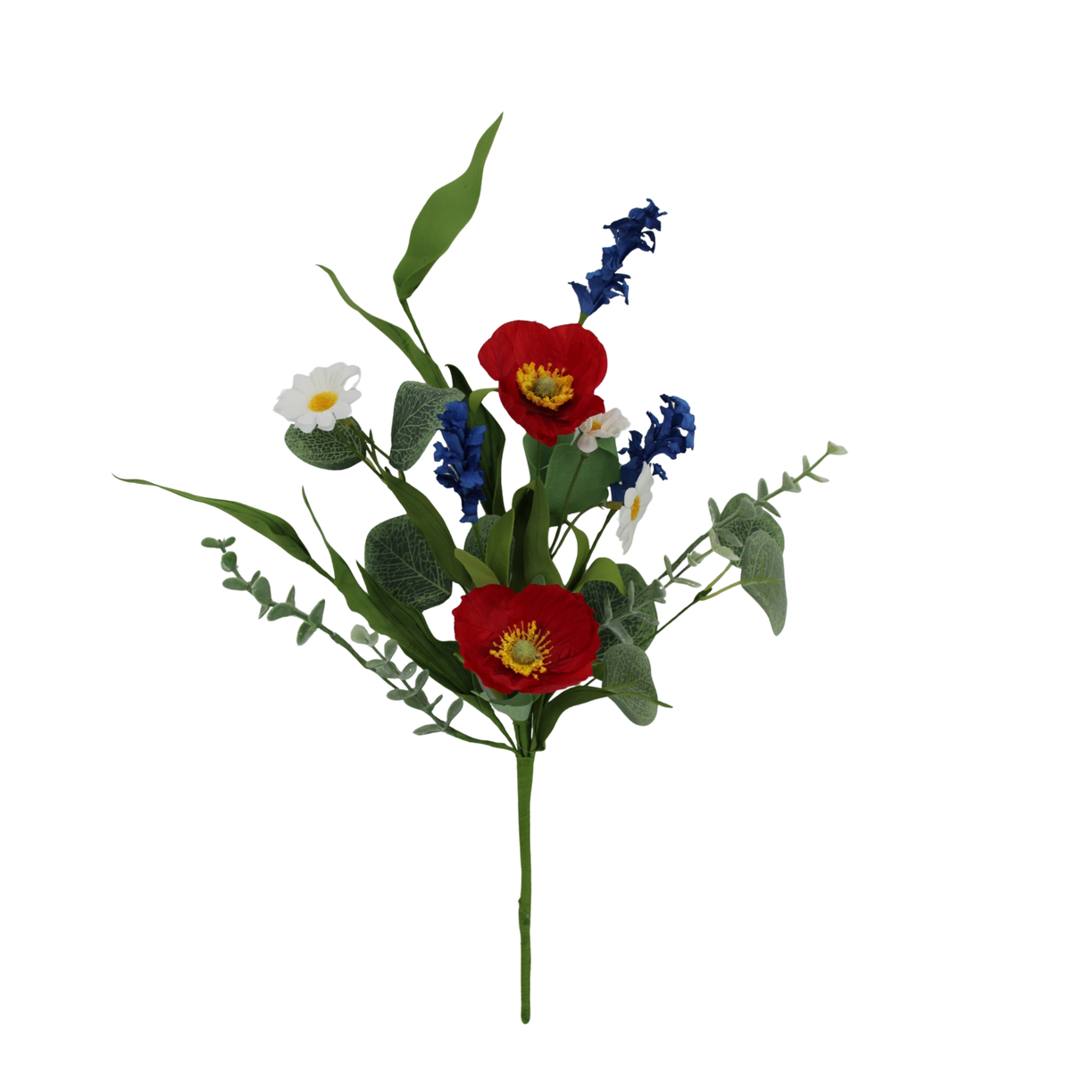 18 Inch Patriotic Poppy Spray for Red White Blue Wreaths and Arrangements-40388 Golden Bell