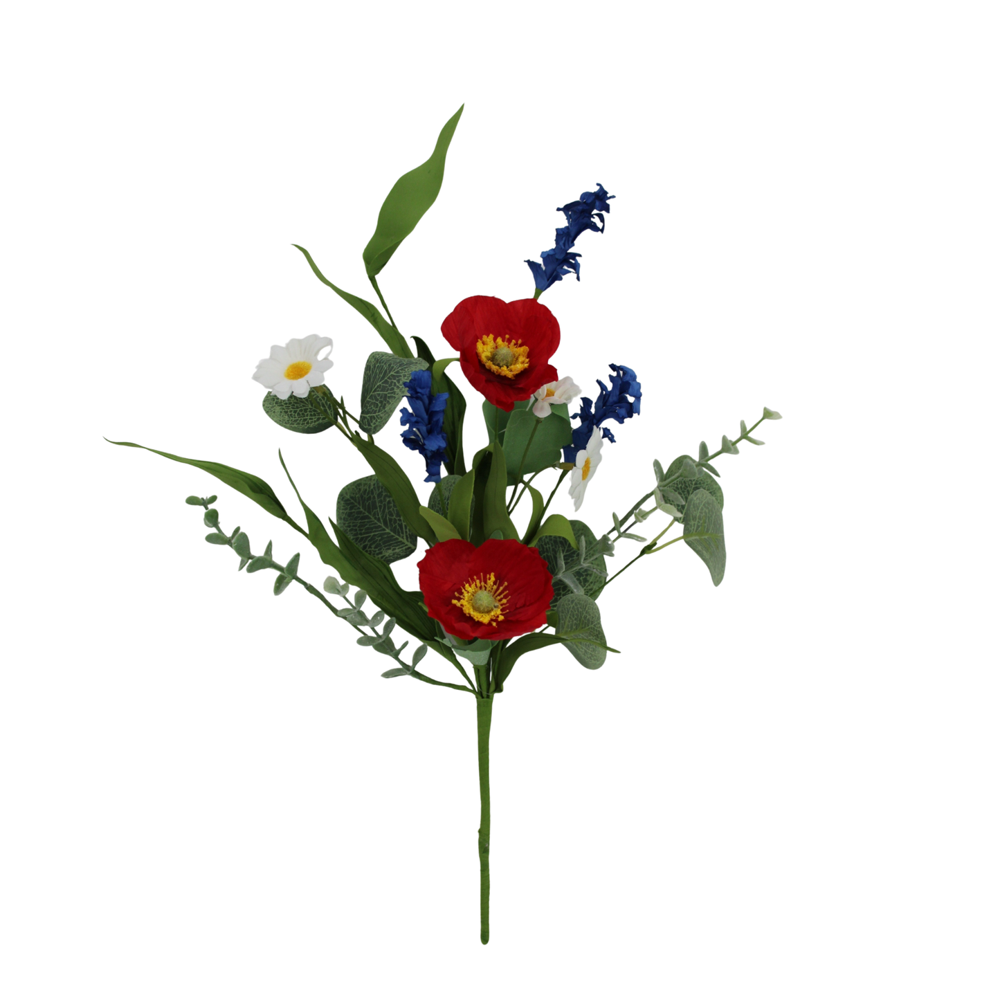 18 Inch Patriotic Poppy Spray for Red White Blue Wreaths and Arrangements-40388 Golden Bell