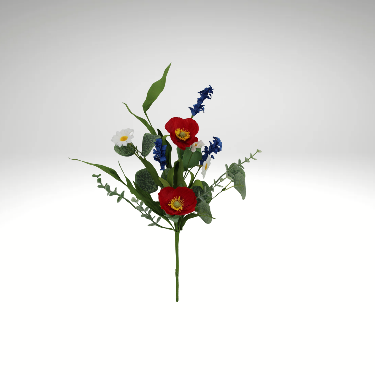 18 Inch Patriotic Poppy Spray for Red White Blue Wreaths and Arrangements-40388 Golden Bell