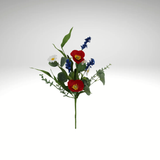 18 Inch Patriotic Poppy Spray for Red White Blue Wreaths and Arrangements-40388 Golden Bell