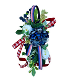 Patriotic Door Hanger Swag, 22x10 Red White and Blue Floral Decoration, Small American Pride Accent for Home by TCT Crafts TCT Crafts