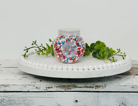 150g Patriotic Flag Polymer Clay Faux Sprinkle Mix - Ideal for Fake Bakes, Clay Art, Slime - Vibrant and Festive TCTCrafts