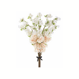30.5" Faux Peach Blossom Bundle – 10 Artificial Stems for Vases, Floral Centerpieces & Wedding Decor-ZBB685-WH/PE