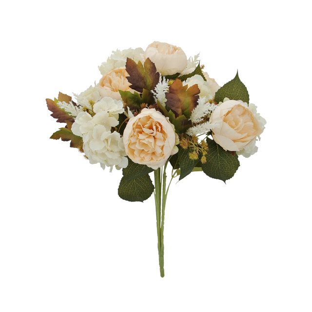 23" Cream Peony & Hydrangea Bush – Full Mixed Floral Bush for Arrangements-20137-CR Golden Bell