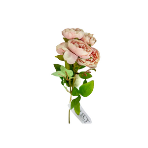 TCT Crafts Artificial 17" Mini Peony Floral Spray - Craft and Home Decor Supply - White, Pink, or Burgundy - Artificial Peony Flowers-5632
