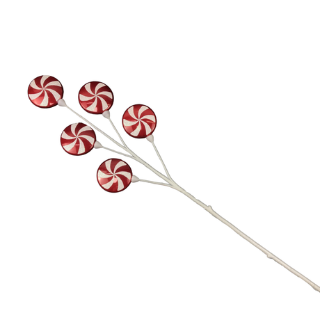 Peppermint Candy Spray | Red White Christmas Pick | 24" Spray-32245RDWT Golden Bell