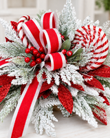 Red & White Peppermint Lollipop Holiday Centerpiece | Christmas Table Decor | 22x13 Festive Arrangement TCT Crafts