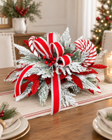 Red & White Peppermint Lollipop Holiday Centerpiece | Christmas Table Decor | 22x13 Festive Arrangement TCT Crafts