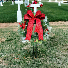 Load image into Gallery viewer, 18-Inch Christmas Memorial Grave Wreath with Stake - Outdoor Remembrance Tribute-TCT1672
