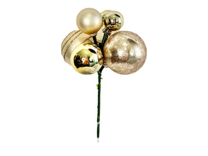 7.5" Mixed Ball Ornament Pick - Choice of Vibrant Colors - Perfect for Wreaths, Centerpieces, and Holiday Décor
