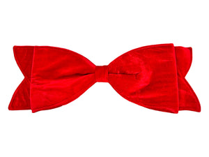Elegant 24" Red Velvet Fabric Bow - Luxurious Decorative Accent for Christmas/Holiday Home & Events-262616