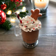 5" Faux Gingerbread Theme Hot Chocolate - Mini Christmas Decor in 8oz Coffee Cup with Clay Cookie, Peppermint & Chocolate Sprinkles TCT Crafts