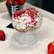 Load image into Gallery viewer, Faux Strawberry Shortcake Parfait in 10oz Bowl - 4x4.5&quot; Fake Food Display &amp; Kitchen Decor by TCT Crafts