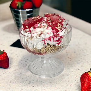Faux Strawberry Shortcake Parfait in 10oz Bowl - 4x4.5" Fake Food Display & Kitchen Decor by TCT Crafts