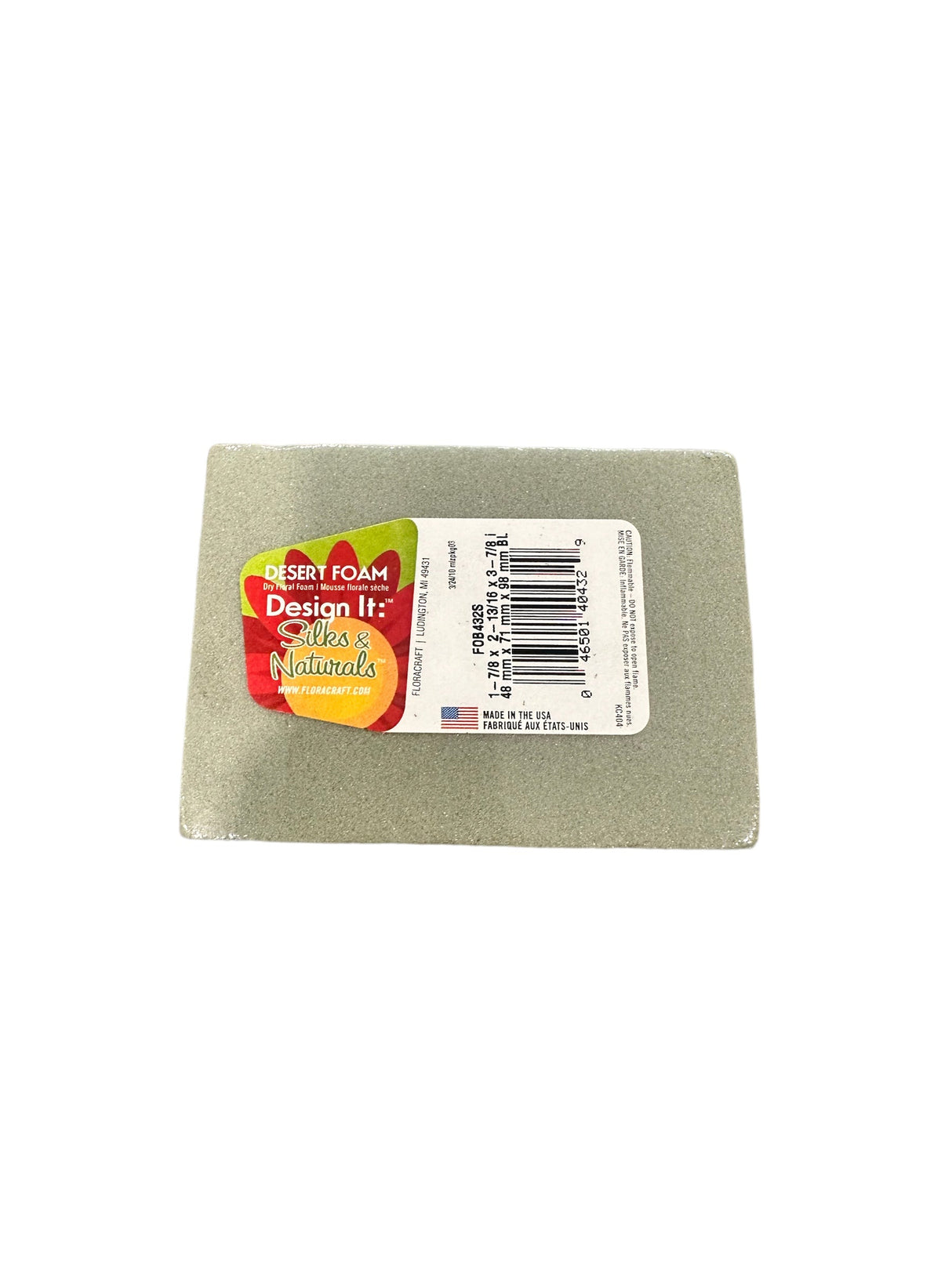 Dry Desert Floral Foam Block for Silks & Naturals - 1-7/8 x 2-13/16 x 3-7/8" - Perfect for Crafting and Arrangements TCT Crafts