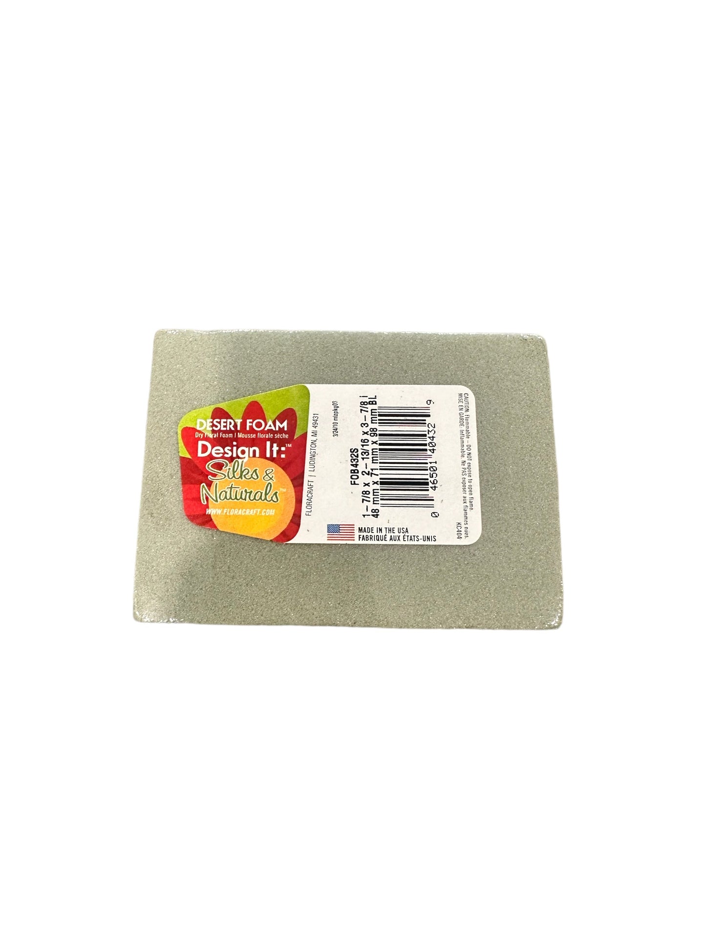 Dry Desert Floral Foam Block for Silks & Naturals - 1-7/8 x 2-13/16 x 3-7/8" - Perfect for Crafting and Arrangements TCT Crafts