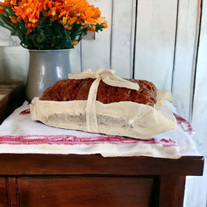 Artificial Pumpkin Cinnamon Bread Decor, 8x3 Distressed Cheesecloth Wrapped, Tier Tray Display for Farmhouse Kitchen