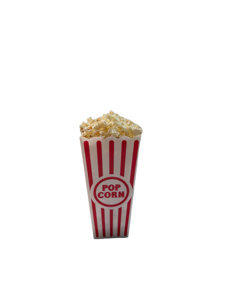 Classic 8-Inch Faux Popcorn Box Prop for Movie Room Decor, Non-Edible Resin Popcorn, Home Theater Accessory - Carnival Props TCT Crafts