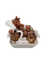 Load image into Gallery viewer, Handmade Gingerbread Cinnamon Roll Fake Bake | Cute Tiered Tray Kitchen Decor | Custom Holiday Decoration