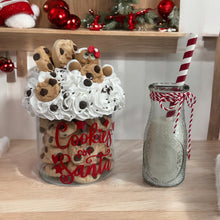 Load image into Gallery viewer, Cookies for Santa Display | Faux Chocolate Chip Cookies &amp; Milk | Christmas Decor | Handmade 9x5 Kitchen Holiday Decoration