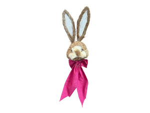 21'' Bunny Head with Pink Bow on Stick - Easter Craft Decoration-63534BT