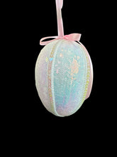 Load image into Gallery viewer, 6&#39;&#39; Iridescent Sequin Pearl Egg Ornament - Elegant Easter Hanging Decor-63730IRDS