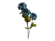 Load image into Gallery viewer, 25&#39;&#39; Blue Mini Dahlia Spray w/ Buds - Realistic Faux Floral Stems-5356-B