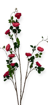 59" Tall Faux Pink Rose Spray Branch – Realistic Artificial Long Stem for Vases & Wedding Decor-FSR346-BT