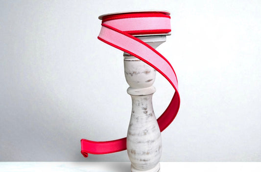 Luxurious Farrisilk Pink Wired Ribbon – 1” x 10YD Pretty Pastels Roll for Bows & Decor-SR117-15 Farrisilk