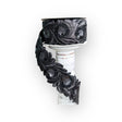2.5" x 5YD Farrisilk Black Raven Quills Ribbon – Wired Designer Trim for Gothic & Halloween Decor-HR039-92 Farrisilk