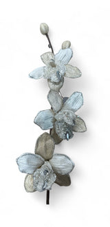 22” Pearl Velvet Beaded Orchid Stem – Elegant Faux Floral for Holiday or Wedding Decor-XS707366 Craig Bachman