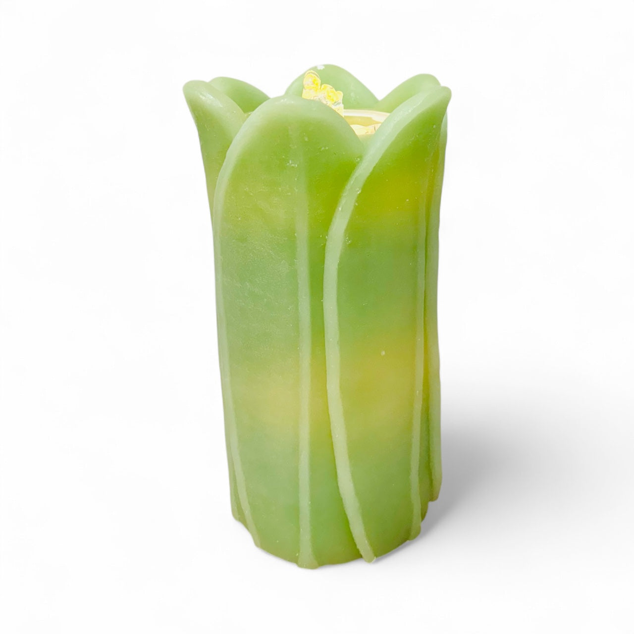 4.75x8 Green Tulip Fountain Candle – LED Bubbling Candle with Remote-LC3260-GRN Fantastic Craft